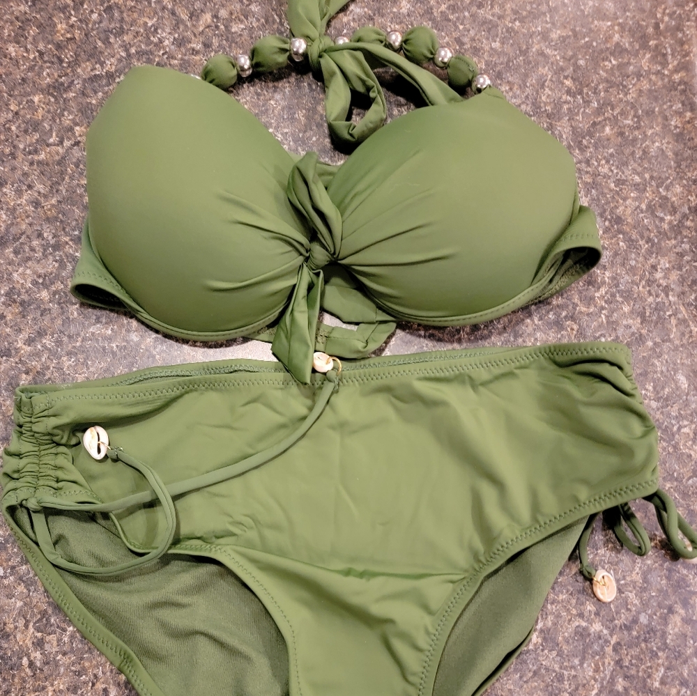 New Dark green bikini swimsuit set